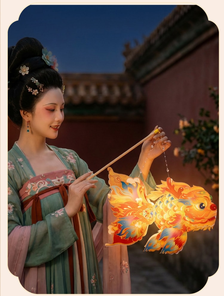 FOXTAIL 新年 春节元宵玲珑鱼灯 手提发光花灯 挂饰 儿童亲子手工材料 非遗传承  - 鳌鱼款 1件