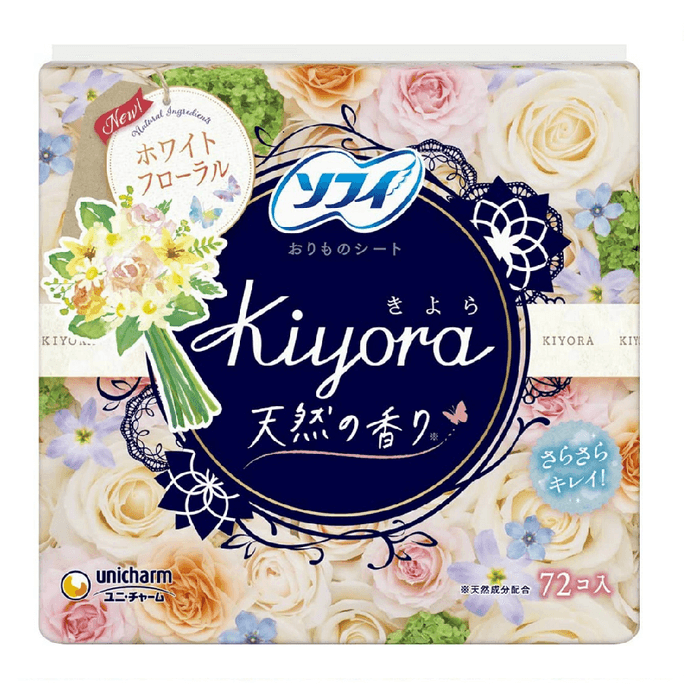 Kiyora Fragrance White Floral Fragrance Pantiliner 72pcs