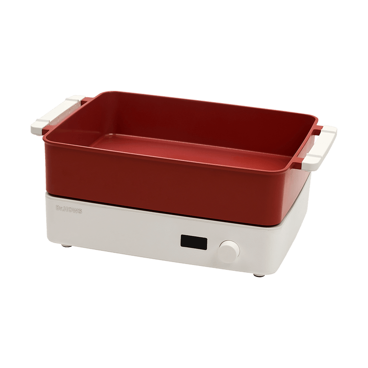 Doran Doran 3 in 1 Electric Skillet Multi Cooker Hot Pot Fryer Pan Griddle and Grill with Glass Lid Red 4