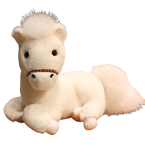 New Style Polka Dot Little Horse Zodiac Year of the Horse Mascot Plush Toy Foal Doll White30cm 1Piece