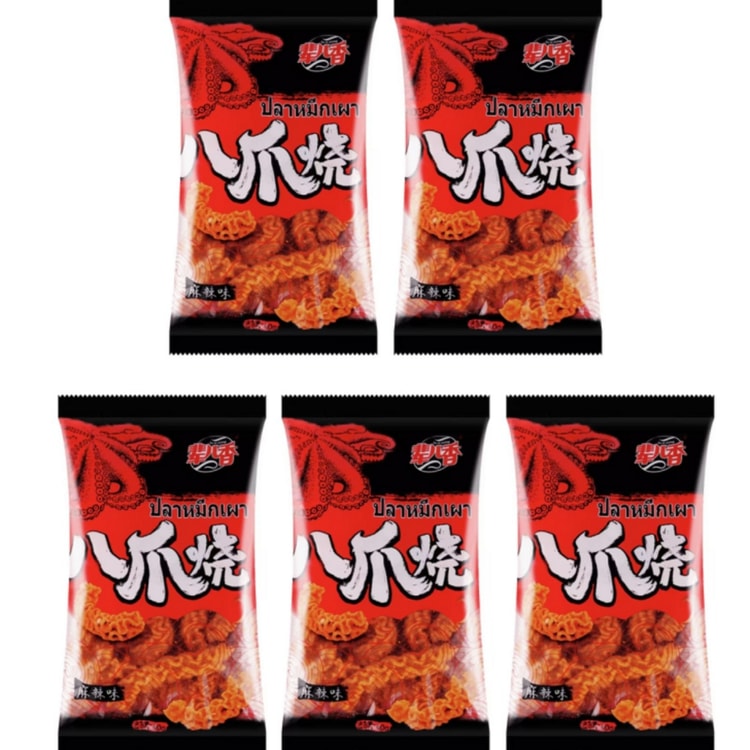 Bei'er Xiang Spicy Grilled Octopus 46g × 5 Packs - Yami.com