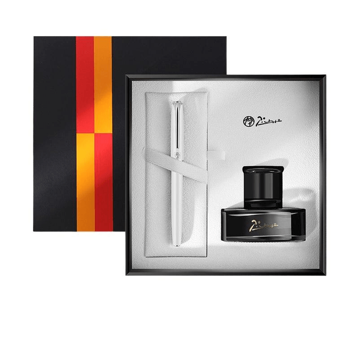 【中国直邮】 毕加索 钢笔套盒T916商务办公 陶瓷白 暗尖0.38mm