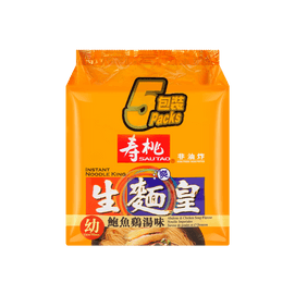 壽桃牌 生麵皇麵 鮑魚雞湯味 細麵 70g*5