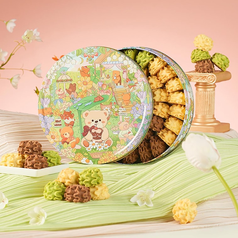 Small Flower Cookie, Matcha  Cocoa  Original Flavor,12.35 oz 4