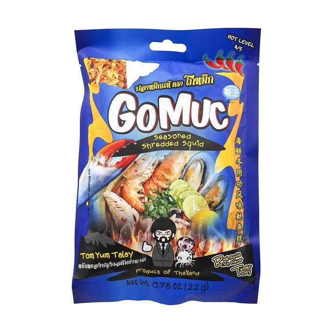 泰国GOMUC哥王 海鲜冬阴功风味鱿鱼丝 22g