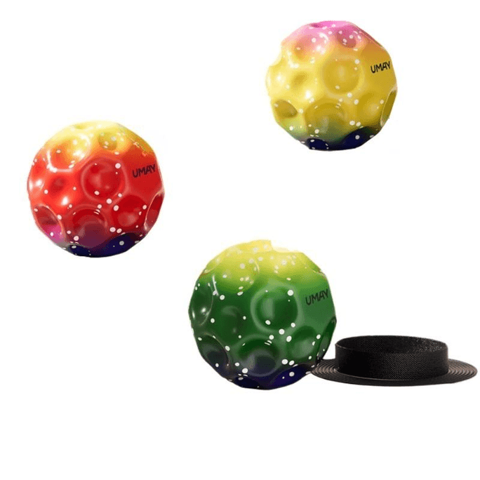 【中国直邮】 佑美 手腕弹力球儿童解压带绳高回弹跳跳球静音5*130cm*3个