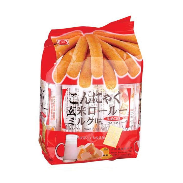 北田蒟蒻糙米卷 牛奶口味160g 亚米