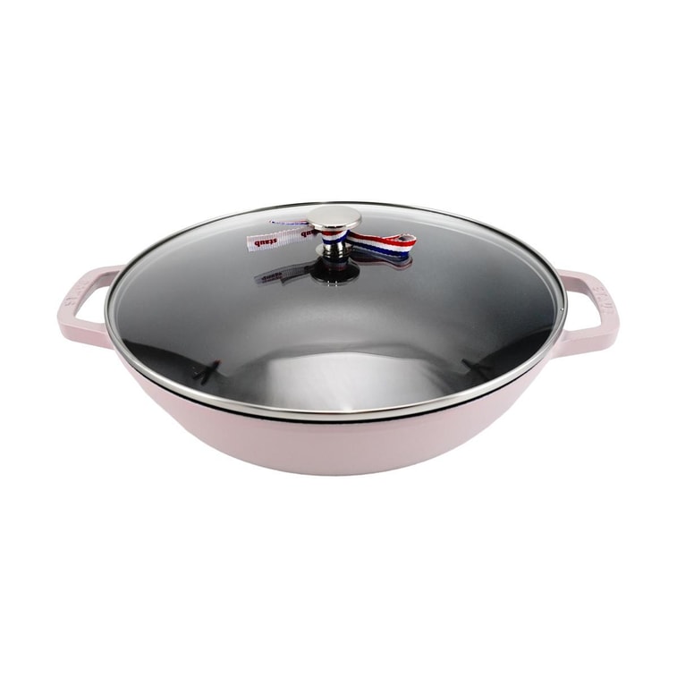 法国STAUB珐宝 铸铁平底炒锅 牡丹粉色 4.5-qt 4