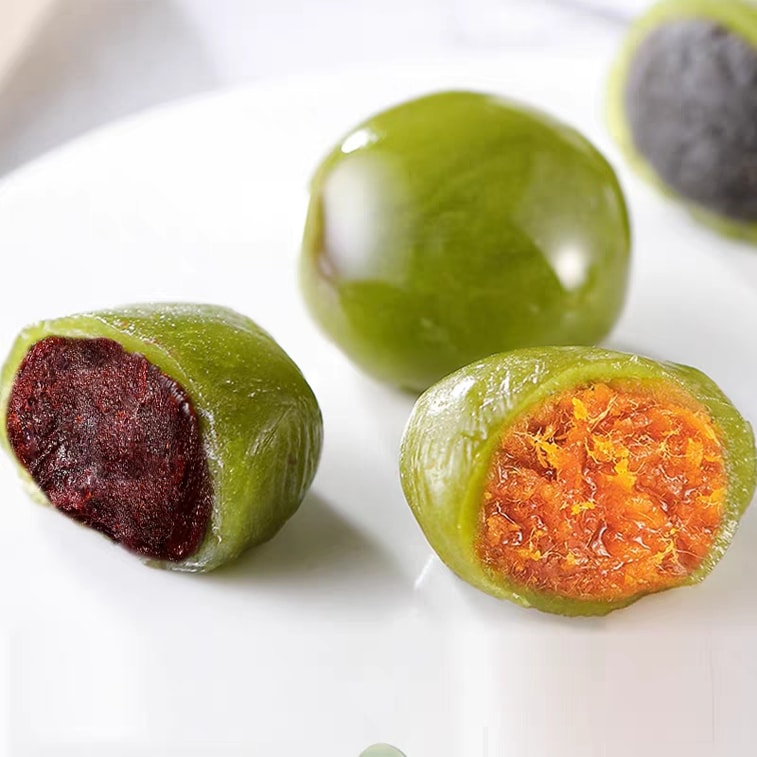 Traditional Qingming Green Rice Cake Jiangnan Specialty Mochi Pastry Snack 6 Pieces 0.66lb  3