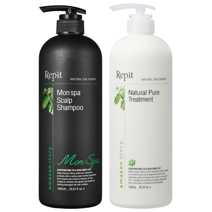 Natural Ion Therapy Mon Spa Scalp Shampoo and Pure Treatment Set 1000g/1000ml