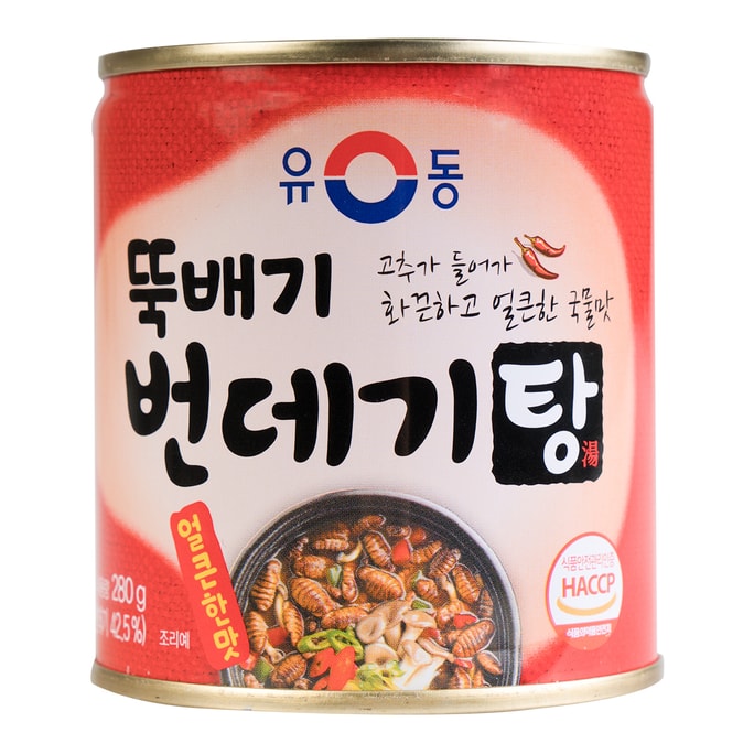 韩国YOO DONG 高蛋白即食蚕蛹罐头 辣味 280g