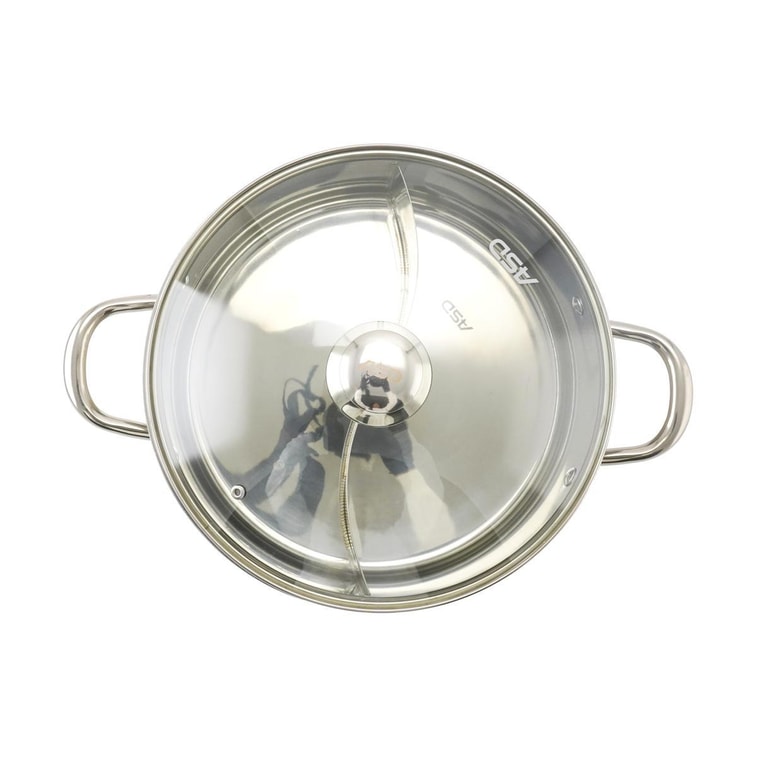 Stainless Hot Pot with Two Flavors, 11.8 inch 11