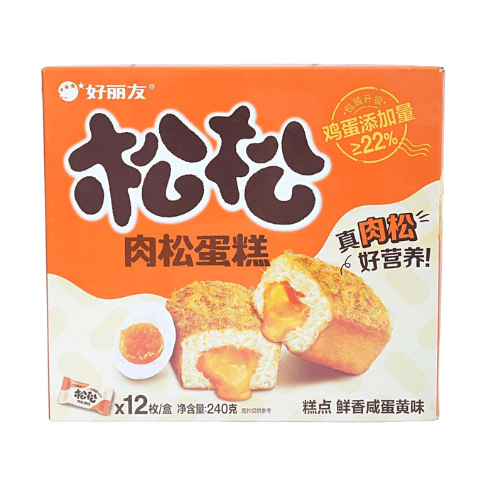푹신한 육포 케이크, 짭짤한 계란 노른자 맛 8.47oz【진짜 육포】【짭짤한 계란 노른자 맛】
