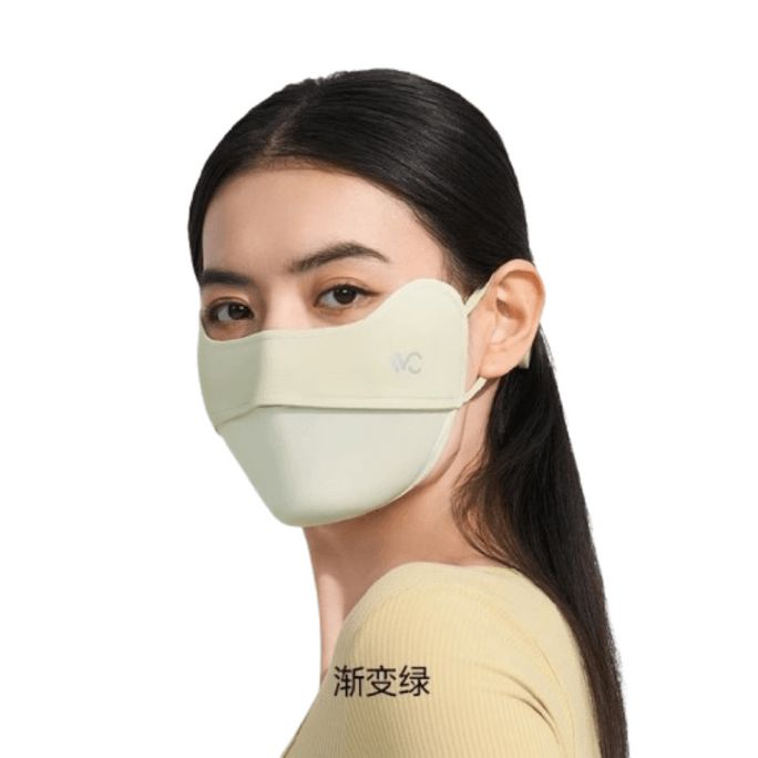 【中國直郵】 VVC 防曬口罩夏季女防紫外線輕薄透氣騎行防護遮陽冰絲面罩 漸變綠 1個裝