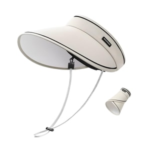 Summer Women's Hollow Hat Outdoor Sun Protection Large Brim Adjustable Hat Khaki 1 PC