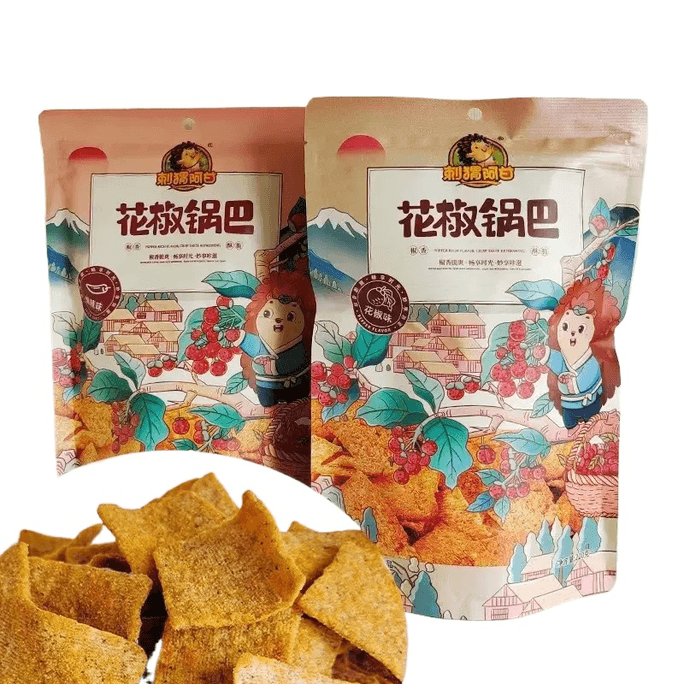 【中国直邮】刺猬阿甘花椒锅巴袋装小零食爆辣味220gx1袋