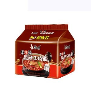 【中國直郵】康師傅泡麵經典酸辣牛肉麵泡麵速食麵110*5袋