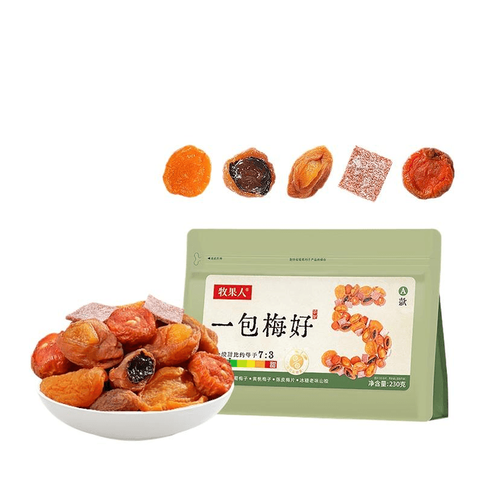 Muguoren, A Good Combination Including Red Apricot, Dried Yellow Peach Aged Hawthorn 230g * 1 Bag