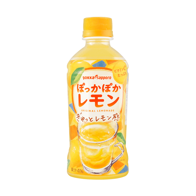 商品详情 - 【每日VC补充】日本POKKA SAPPORO 果汁4%添加 柠檬果汁饮品 345ml - image  0