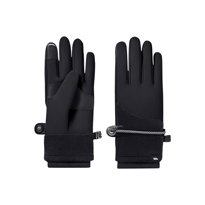 Waterproof Winter Fleece Lined Warm Gloves for Cold Weather Touchscreen Snow Running Cycling Driving Black Size S