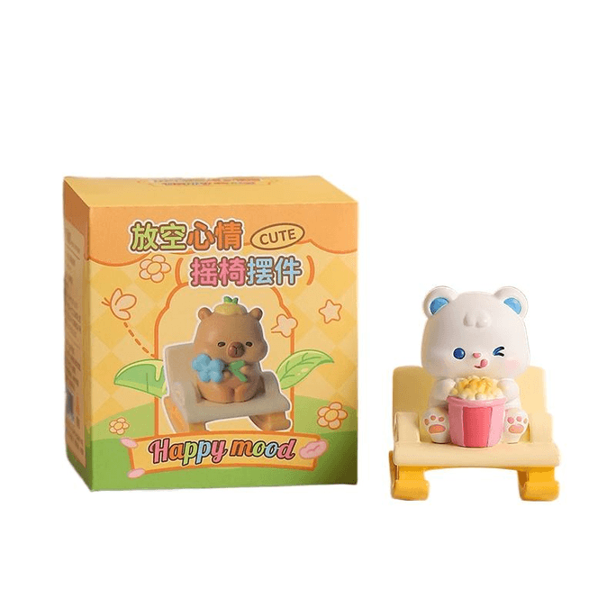 Cute And Healing Small Decorative Item: Popcorn-holding Bear, 5*5*6cm