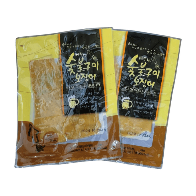GangWon Export Dried & Moistened Smoked Squid Snack [2.82oz X 2Bags]
