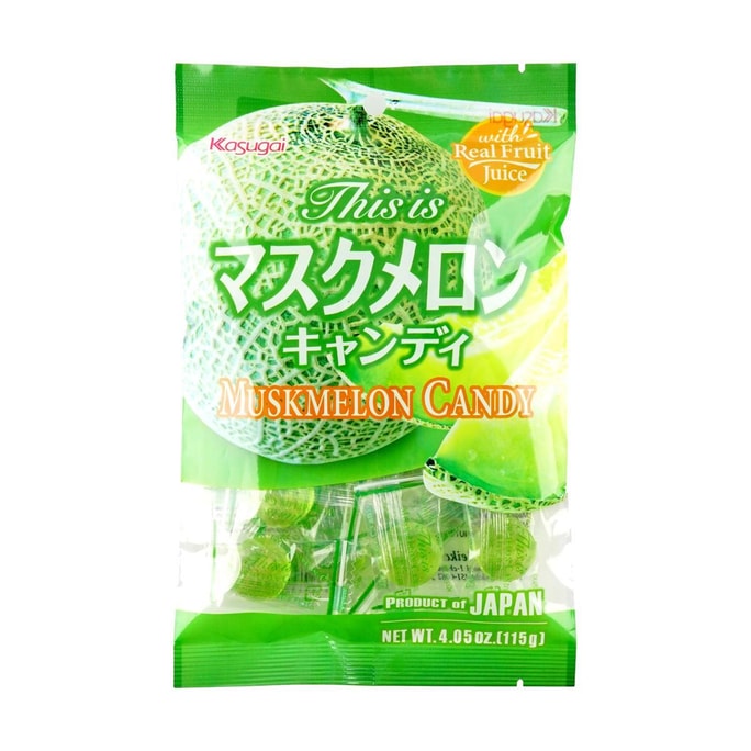 日本KASUGAI春日井 哈密瓜味硬糖 115g【真果汁添加】