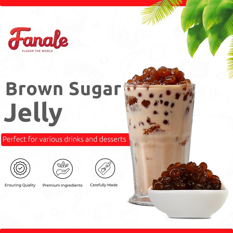 Fanale Brown Sugar Flavor Coconut Jelly Nata De Coco For Boba Tea 400g 7