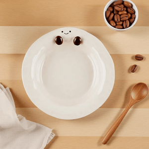 川岛屋 可可豆系列反口盘 陶瓷餐盘 家用可爱餐具 8.5英寸