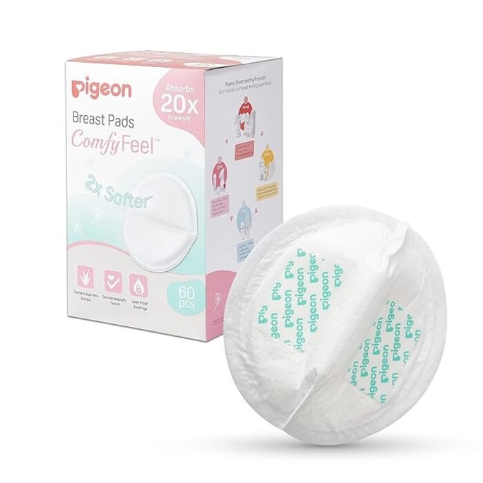 Pigeon Disposable Nursing Pads For Breastfeeding Contains Aloe Vera Extracts Highly Absorbent 60 Pcs