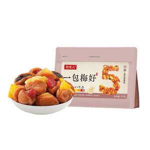 【中国直邮】 牧果人 一包梅好混合果干夹心梅酸甜解馋孕妇零食(D款)245g*1包