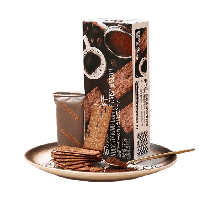 Coffee Cookies, Black Chocolate Crackers, Tiramisu Snacks, 120g*1 Box