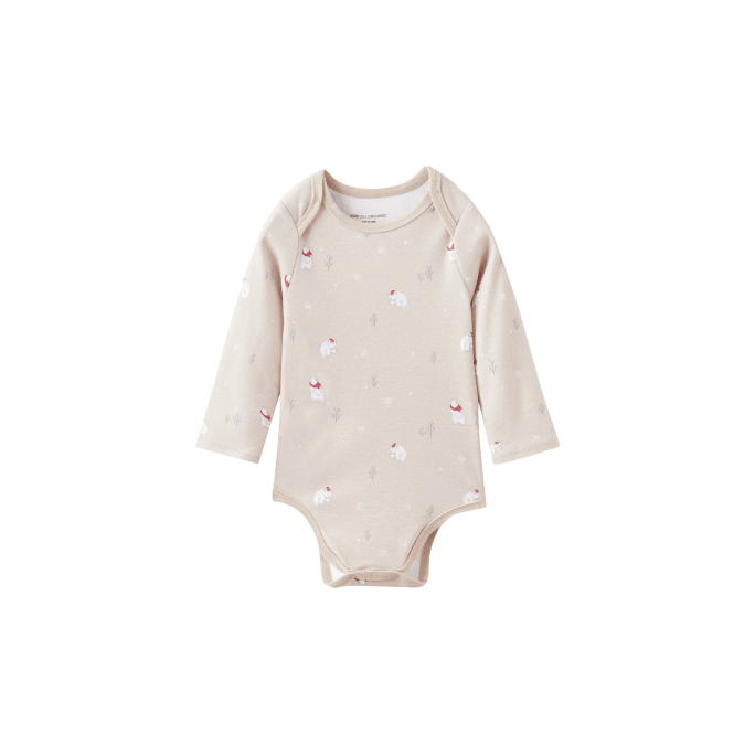 Baby Organic Long-sleeve Onesie-Polar Bear 0-3M