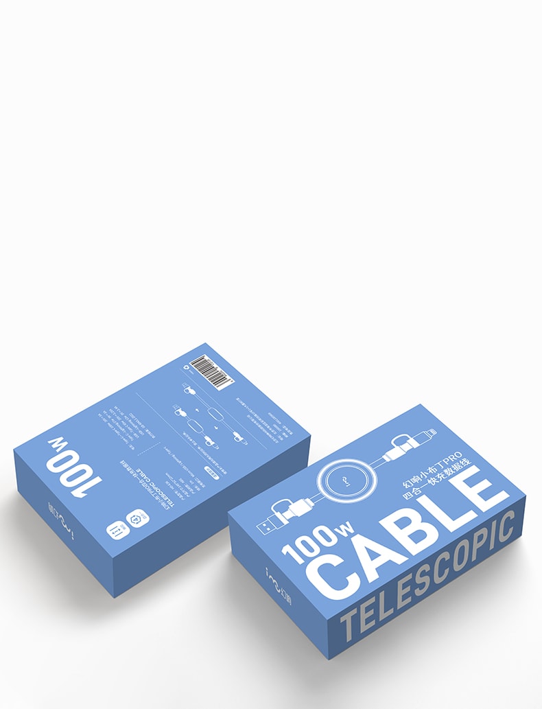 Four-in-one fast charging data cable blue 1PC