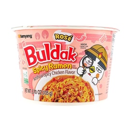 韓國SAMYANG三養 BULDAK 辣雞肉拌麵火雞麵 玫瑰奶油培根口味 大碗裝 105g【韓國經典拉麵】【奶味香甜融合辣味醬汁】