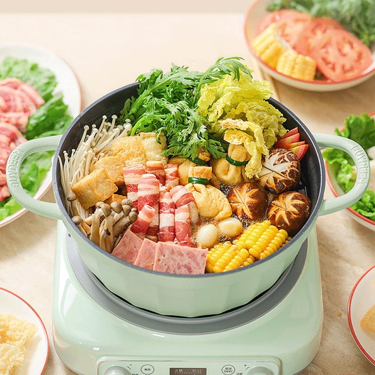 BUYDEEM Cast Aluminum Non-Stick Stockpot 4.7QT, 10.2 inch, Cozy Greenish 4