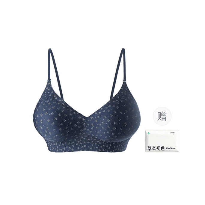 【Expédition directe de Hong Kong】 Sous-vêtements naturels pour femmes "Caobenchuse" avec extension externe, bleu marine à fleurs, taille XL, angle d'extension externe de 45°, poitrine de bande dessinée pour affiner la taille, bande de gelée anti-affaissement, camélia 7A antibactérien, bretelles polyvalentes pour plusieurs tenues