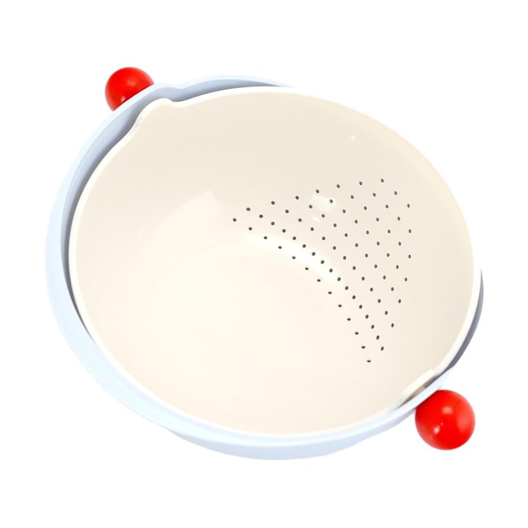 二層式回転式野菜洗いかご キッチン水切りかご ブルー 4