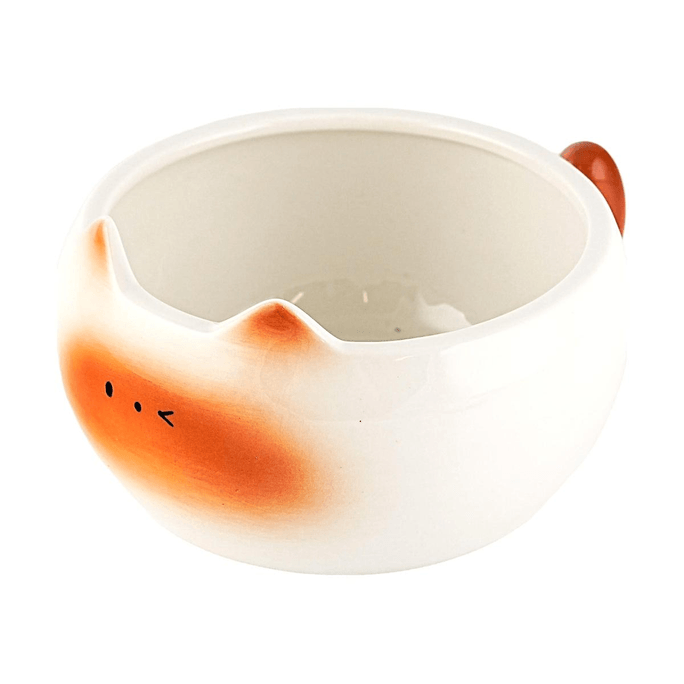 かわいいウィンク猫のセラミック製麺鉢 カワイイ食器 1個