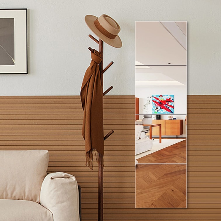 Round‑Corner Acrylic Mirror 30cm×30cm (Spliceable With Multiple Pieces) 1 piece Wall‑Mounted Full‑Length Dressing Mirror Shatter‑Proof Soft Mirror Vanity Mirror For Bathroom Dorm Household Use 6