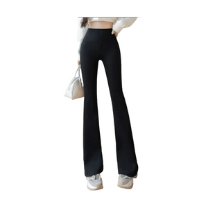 HSPM レディース 裏起毛ロングパンツ ハイウエスト スリミングレギンス カジュアル クロップド丈 小さめのチェック柄 ややフレアスタイル 春秋向け。