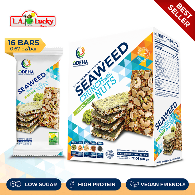 ODEHA Seaweed Crunch with Nuts - Wasabi Taste 16 BARS