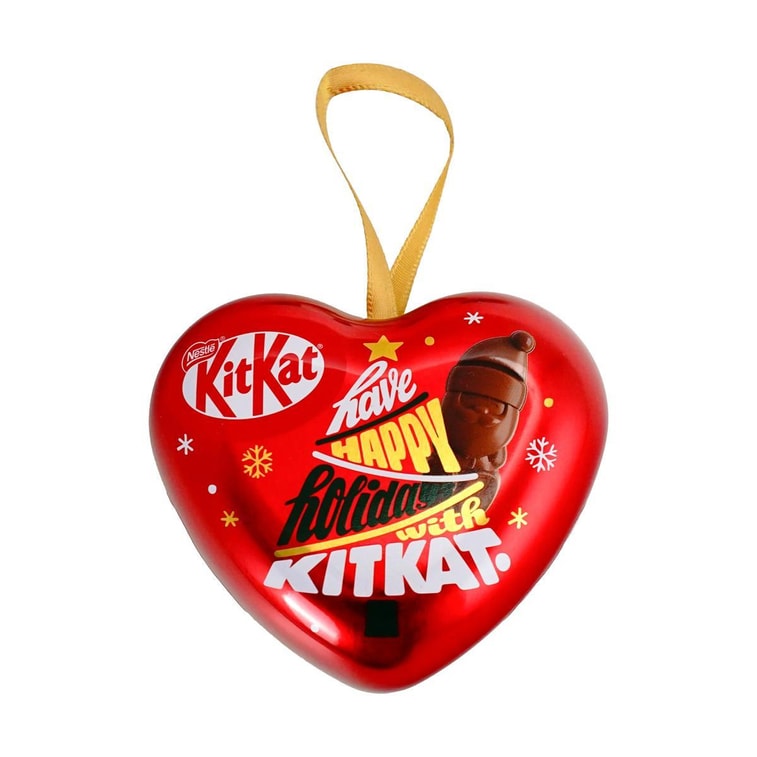 KitKat Holiday Santa Heart Ornament Gift Box,Chocolate Wafer Biscuit,3 Piece【Holiday Limited】 4