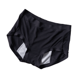 ZOMOLV 生理内裤 裸感舒适中腰内裤 防异味透气 经期防侧漏 黑色 均码80-150斤