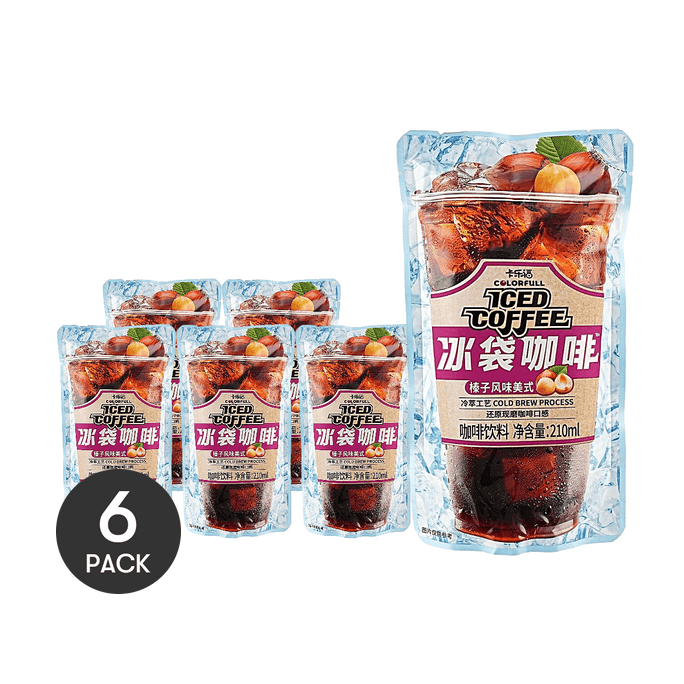 Hazelnut Flavored Americano Iced Coffee 7.1 fl oz *6【6 Packs】【Cold Brew Process】【Zero Sugar & Zero Fat】