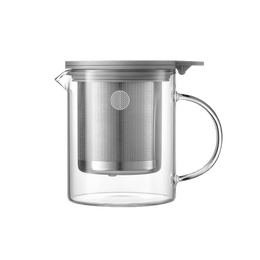 Heat-Resistant Transparent Glass Hot Teapot With Stainless Steel Infuser Basket Filter 500ml