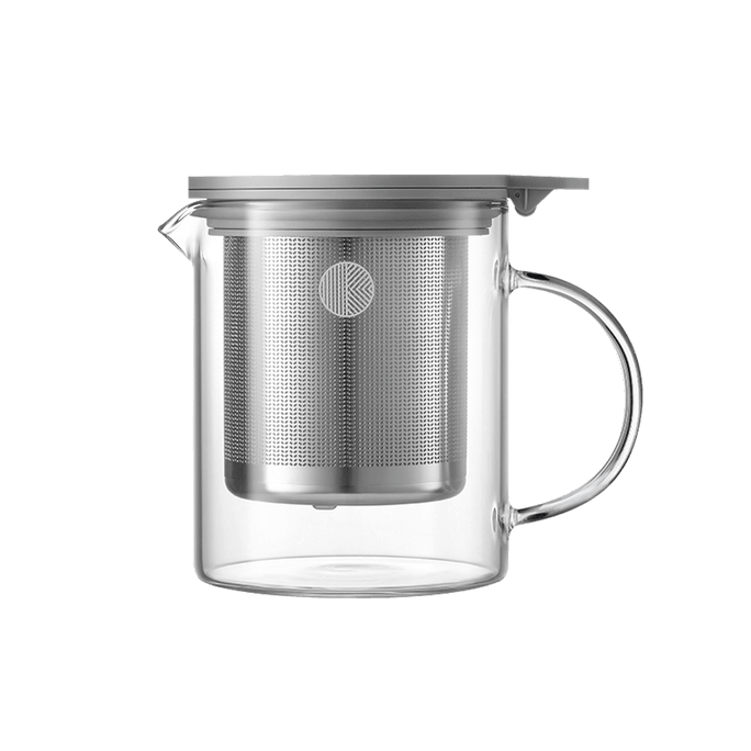 Heat-Resistant Transparent Glass Hot Teapot With Stainless Steel Infuser Basket Filter 500ml