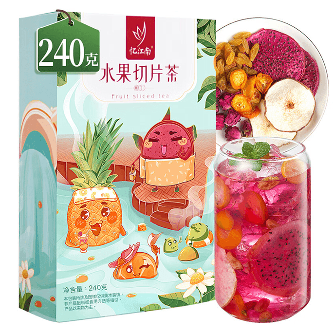 【中国直邮】 蜀风雅香 忆江南水果茶240g果茶茶包泡水喝花果茶火龙果雪梨凤梨香橙冷泡茶