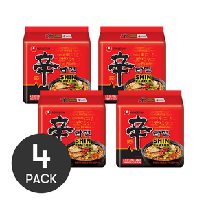 【4팩】프리미엄 신 오리지널 라면 - 한국식 고급 매운맛 라면, 473g (16.9oz) *4개
