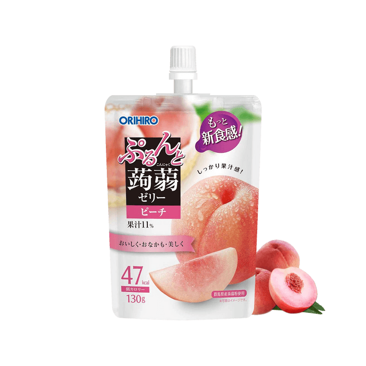 オリヒロ こんにゃくゼリー 桃味 4.59オンス【低カロリー】 - Yami